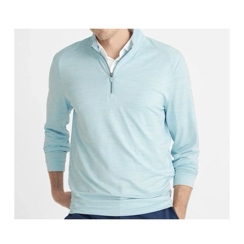 Johnnie-O Apex 1/4 Zip Active Pullover Mens Medium Baja Blue Heather NWT $148 - Picture 2 of 11